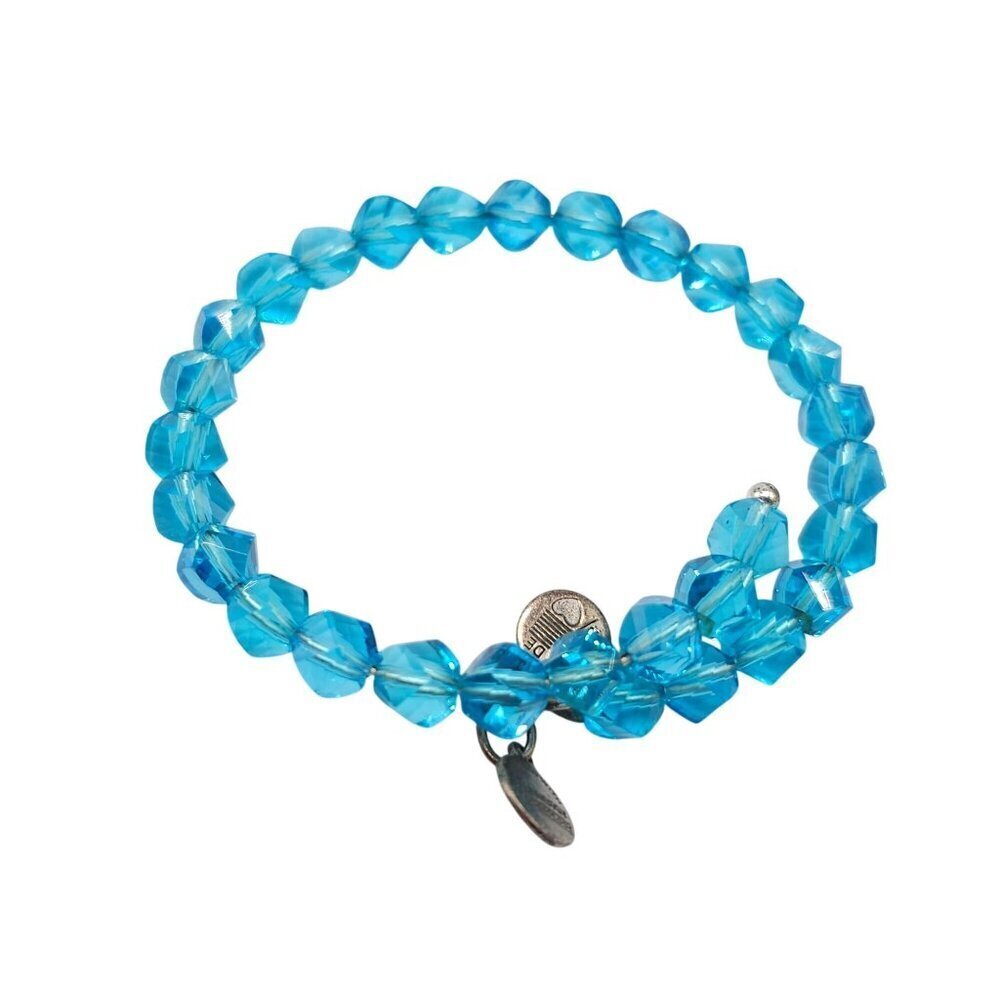 Alex and Ani Blue Azure Mirage Wrap Bracelet Russian Silver
